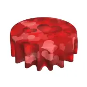 BETGINY Valentines Day Tablecloth 60 Inch Round Red Romantic Tablecloth Love ...