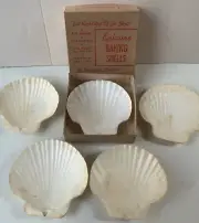 5 EPICURE BAKING SHELLS pre1963 in ORIGINAL BOX. UNUSED. EAT RIGHT OF THE SHELLS