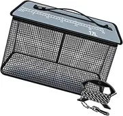 Folding Floating Fish Basket Portable Fishing Net Fishing Baits Storage Cage With Handle &