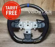 NO TARIFF Real CARBON Alcantara Blue Steering Wheel for FIAT ABARTH 595 695 17+ (for: Fiat)
