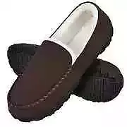 Memory Foam Men's Slippers, Slip On Moccasins with Anti-Slip Sole, House Slipper