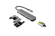 6in1 60W USB Type C Hub With 4K HDMI, 2 USB Ports SD/TF Card Reader USB C Adapter Dock for MacBook Air/Pro/Chromebook/Type C Laptops
