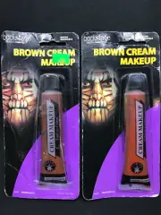 LOT OF 2 FOR HALLOWEEN BACKSTAGE BROWN CREAM MAKEUP NIP
