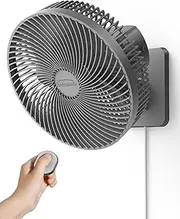 10 Inch Wall Mount Oscillating Fan with Remote and Timer, Small Bedroom RV Fan with 4 Speeds, Quiet Operation,90°Oscillation, Adjustable Tilt,5.92 ft Wire, Cooling Bathroom Wall Mounted Fans