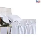 300 Thread Count Bamboo Bed Sheet Set - Deep Pocket, Solid White Elegance