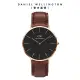 【Daniel Wellington】DW 手錶 Classic 40mm深棕色真皮皮革錶(DW00100125)