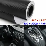 12" x 50" Black Carbon Fiber Vinyl Film Sticker Wrap 3D Bubble Free Air Release (for: Fiat)