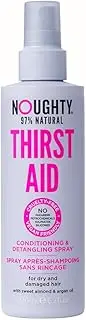 Noughty 97% Natural Thirst Aid Conditioning and Detangling Spray, Sulphate Free Vegan Haircare, Leave In Hair De-Tangler Treatment for Dry and Damaged Hair, with Sweet Almond and Argan Oil 200ml Spray