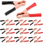 Swpeet 20Pcs 50A Black and Red Insulated Alligator Clips, Electrical Durable ...