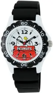 PEANUTS SNOOPY Watch CITIZEN Q&Q Waterproof Urethane Belt AA96-0015 White×Black