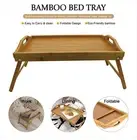 Bamboo Breakfast Lap Tray Over Bed Serving Tray Folding Legs Laptop Table