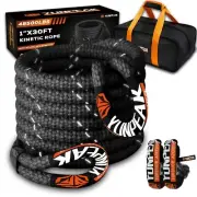1" x 30ft Kinetic Recovery Tow Rope 48,500lbs Heavy Duty Offroad Snatch Strap...