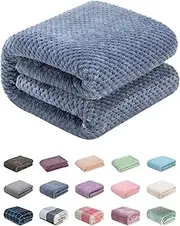 Fuzzy Throw Blanket, Plush Fleece Blankets for Adults, Toddler, Boys and Girls, Warm Soft Blankets and Throws for Bed, Couch, Sofa, Travel and Outdoor, Camping (Throw(50"x70"), L-Smoked Blue)