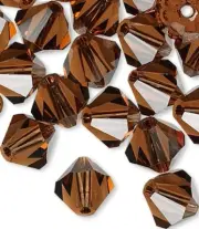 24 Swarovski Smoked Topaz 6mm Xilion Crystal Faceted Bicone Beads (5328) *
