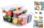 Pack Fridge Organizers and Storage, Stackable Fridge Organizer Bins with 6