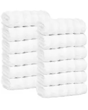 Superior Set of 12 Zuma Zero Twist Cotton Medium Weight Washcloths