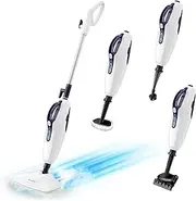 BOJUK 10-in-1 Steam Mop, Floor Steamer with Detergent Chamber, Detachable Handle, for Tile, Grout, Clothes, Furniture, Hardwood