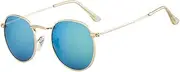 [HPIRME] Metal Vintage Sunglasses Men Lady Outdoors Gradient Sunscreen Suneyeglass Round