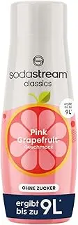 [sodastream] Classics Fruits Pink Grapefruit Soda Drink Mix | 99% Sugar free | For Soda Makers; turns Fizzy Water into delicious Classics Fruits Pink Grapefruit | Makes 216 Servings | 440ml, Pack of 6