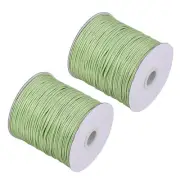 2pcs Beading Thread Bracelet Weave Craft Cord 1.5mm 158M/Roll, Light Green