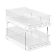 Boxsweden 2-Tier Crystal 35x25.5cm Drawer Tray Storage Organiser w/ Dividers