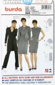 Burda Sewing Pattern 8285 Womens Dress, Jacket & Coat Sizes 10 - 22