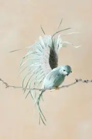 Anthropologie Wispy Bird Ornament Teal NEW