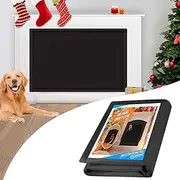 Fireplace Draft Cover, Fireplace Blocker Blanket Stops Heat Loss, Adjustable Fire Place Draft Stopper with Hook and Loop Tapes, Indoor Cold Air Blocker Black 36" W x 36" H