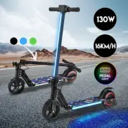 Electric Scooter Kids 130W 16KM/H 8KM Range LED Light Folding Portable Ride AU