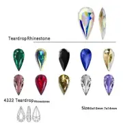 10Pcs 5A Teardrop Rhinestones Nail Art Glass Beads DIY Craft Garment Accessories