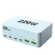 [GaN Tech]Bakeey WLX-818L 220W 6-Port USB PD Charger 2USB-A+4USB-C PD QC3.0 Fast Charging Desktop Charging Station EU Pl