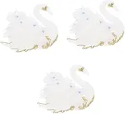 HOMSFOU 3pcs Swan Shape Embroidery Patch Large Eye Catching Applique for DIY Craft Decoration Easy to Sew Clothes for Bags and Home Textiles Versatile Embroidered Patches