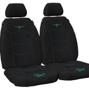 R.M.Williams RMW Longhorns Jacquard Black Aqua Front Car Seat Covers Universal Fit