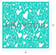 NEW “Hand Brushed Heart Pattern” Chalk Couture Chalk Transfer Stencil Size D HTF