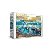 1000pc Harlington Jigsaw Puzzle Laughing Dolphins Kids Marine Life Puzzle 8y+