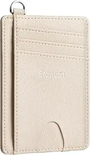[EcoVision] Slim Minimalist Front Pocket Wallet, RFID Blocking Credit Card Holder Wallet with Detachable D-Shackle for Men Women