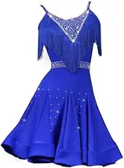 [JRUIA] Latin Dance Performance Dresses Women's Salsa Leotard Dancing Clothes Strapless Cha Cha Costume Fishbone Skirt