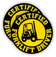 Certified Forklift Driver Hard Hat Stickers Decals Tow Motor Pallet Jack Factory