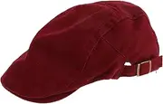 [ESOMAVRIX] Cowboy Forward Hat Men Hats Women's Hats & Caps Hats for Men Beret Buckle Adjustable Retro Vintage Street Men's Flat Driving Hat Driving Flat Adjustable Newsboy Hats Flat Cap Red/465