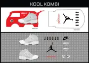 HotWheels(1/64), Kool Kombi "Air Jordan 019" Waterslide,PrintedWhiteFirst,Decals