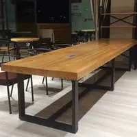 在飛比找蝦皮商城精選優惠-大型實木會議桌長桌工作台現代簡約loft實木洽談桌工業風辦公