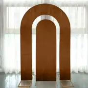 2 CINNAMON BROWN Fitted Spandex Open Arch Double Sided Backdrop STAND COVERS