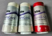 Talon Sure Lock 100% Spun Polyester (lot Of 3) 2 White 1 Red