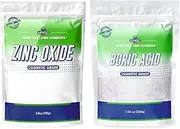 Myoc Cosmetic Grade – White Zinc Oxide(110g / 3.8oz) & Boric Acid (200g / 7.05oz) Powder – Protective & pH-Balancing DIY Combo