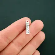 BULK 50 Friends Charms Antique Silver Tone Drop Pendant - SC6429