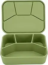 Zoe Sage Silicone Bento Lunch Box 4 Compartment - Silicone Lunch Container with 4 Individually Sealed Compartments, Food Storage, Snack Bento Box, Microwave, Freezer, and Dishwasher Safe - Sage Green