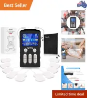 TENS Machine Muscle Stimulator with 10 Electrode Pads, Electronic Pulse Massa...
