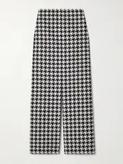 [Burberry] Burberry - Houndstooth Twill Midi Skirt - Black - UK 8 UK 8 Black