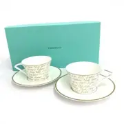 TIFFANY & CO Notes 727 Fifth Avenue New York Cup and Saucer 2pc F/S Japan Unused