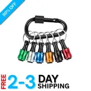 Durable Quick Release 1/4 Hex Bit Holders with Keychain Carabiner - 6 Pack